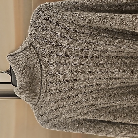 💕FAVORITE DAUGHTER💕 Masha Cable Knit Turtleneck Sweater Storm Cloud Grey L NWT - Picture 13 of 16